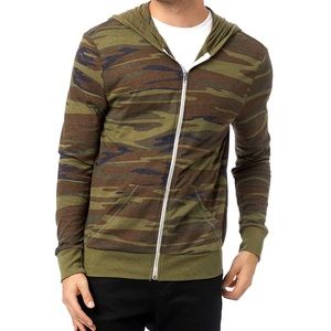 Eco fleece camouflage zip up hoodie